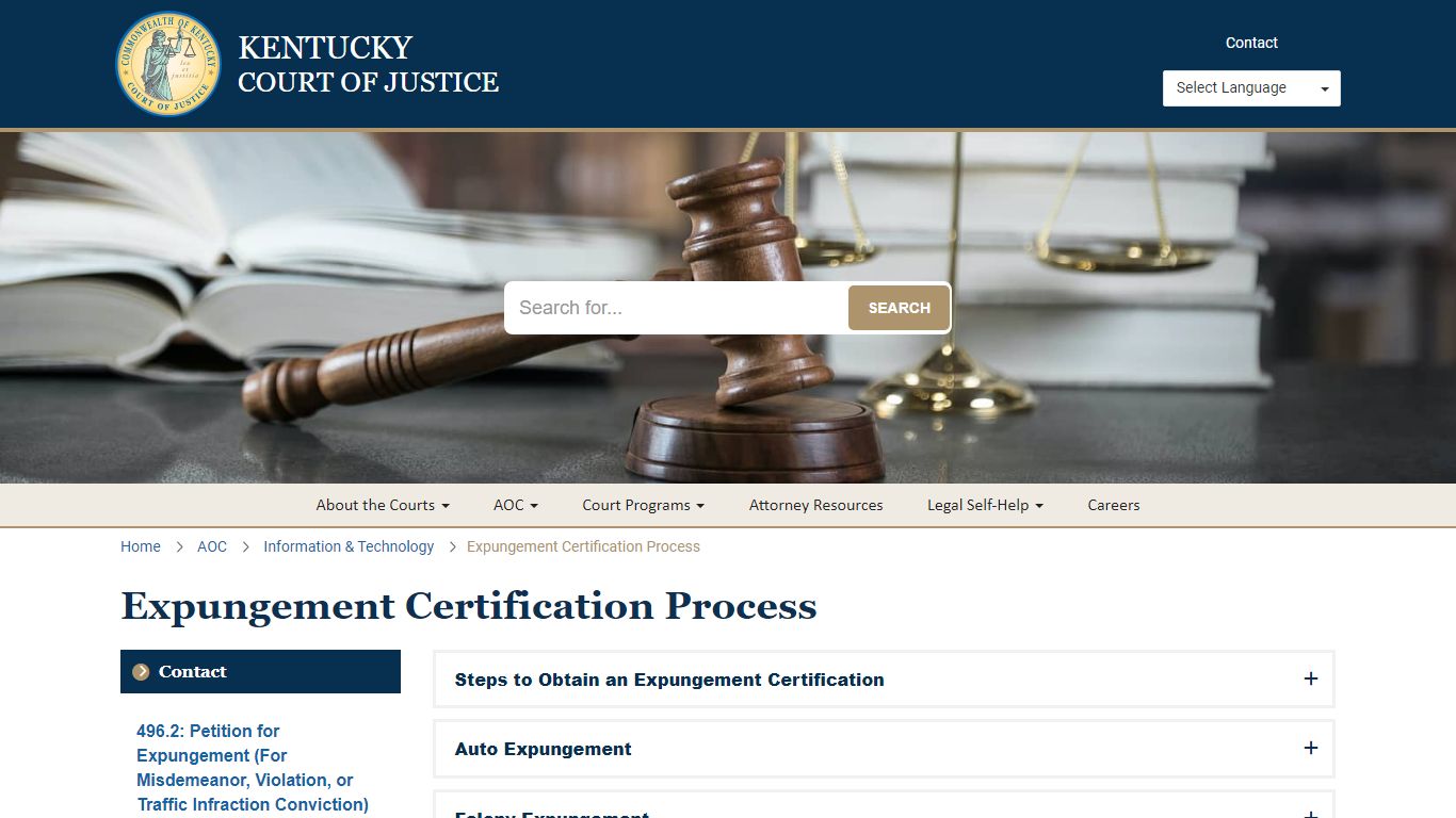 Expungement Certification Process - Kentucky Court of Justice