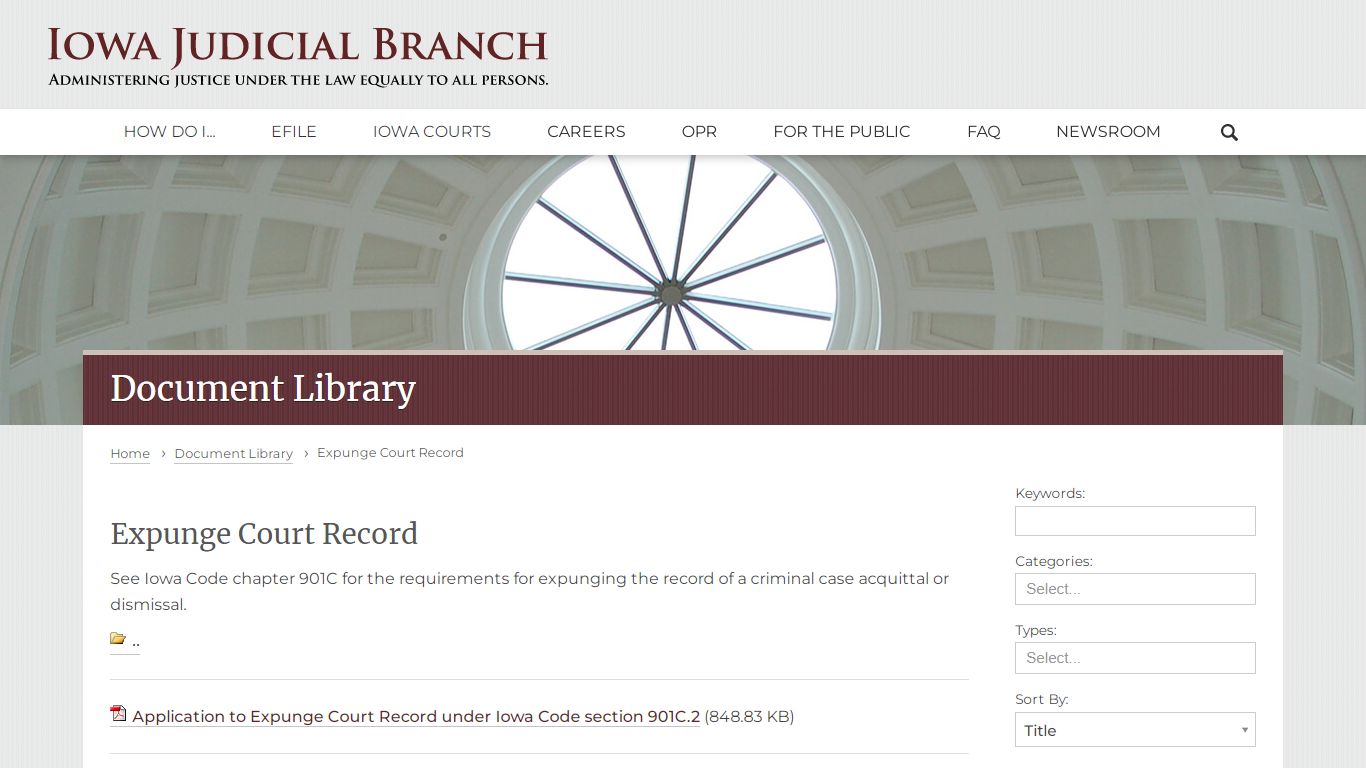 Expunge Court Record | Document Library | Iowa Judicial Branch